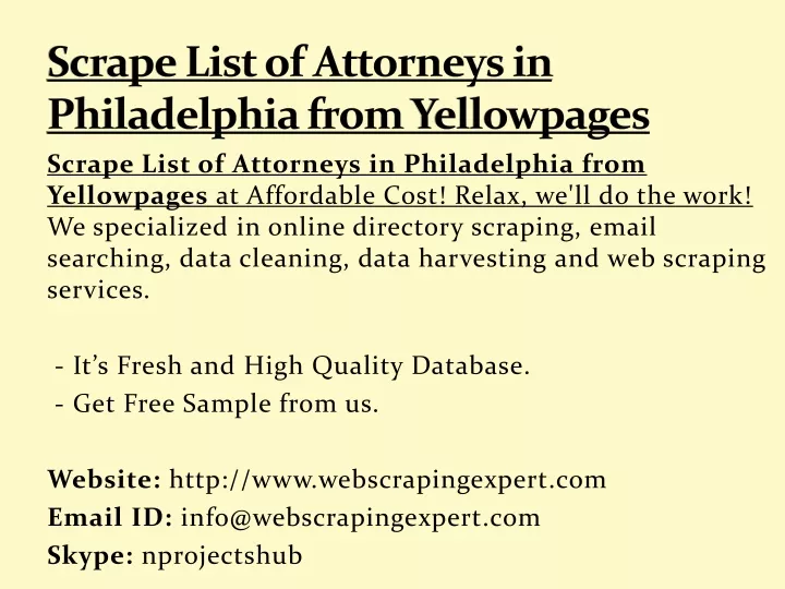 scrape list of attorneys in philadelphia from yellowpages