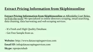 extract pricing information from skipbinsonline