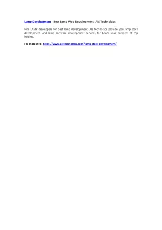 lamp development best lamp web development