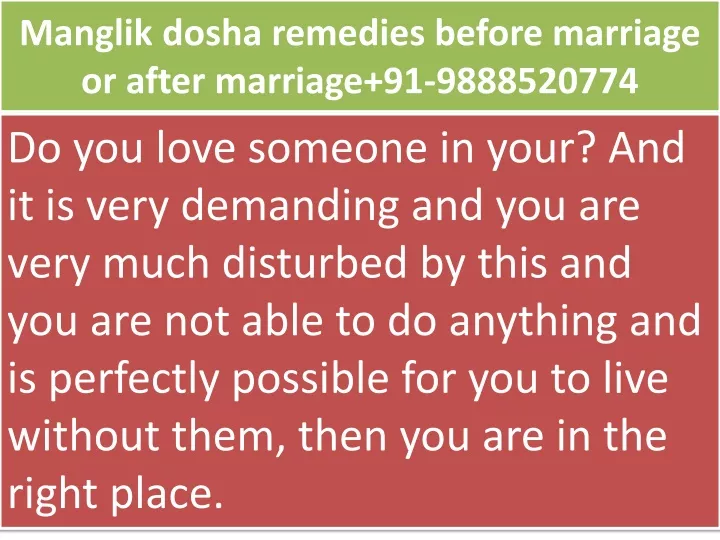manglik dosha remedies before marriage or after marriage 91 9888520774