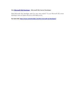 hire microsoft sql developer microsoft sql server