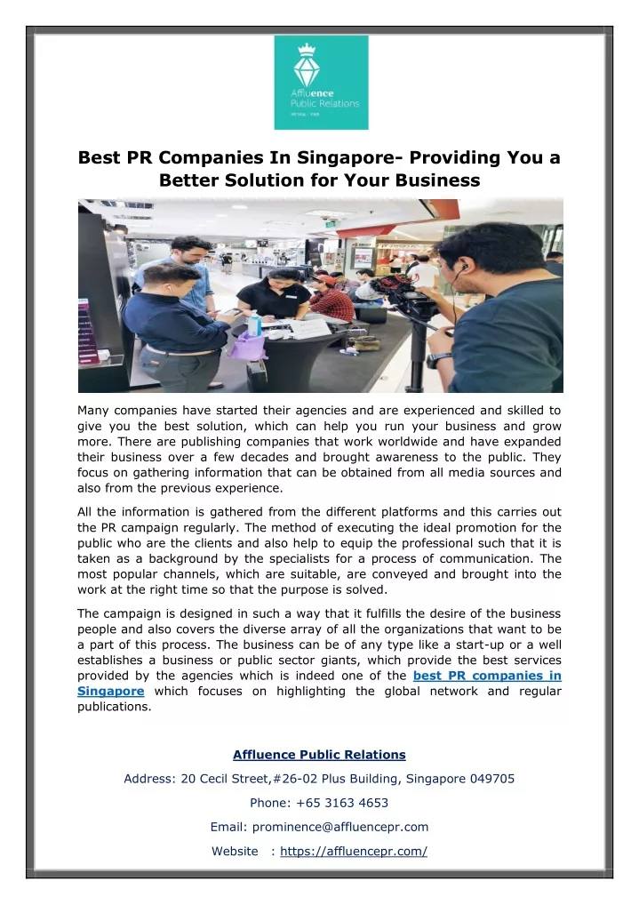 best pr companies in singapore providing