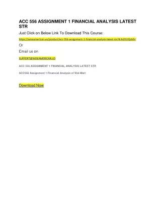 acc 556 assignment 1 financial analysis latest