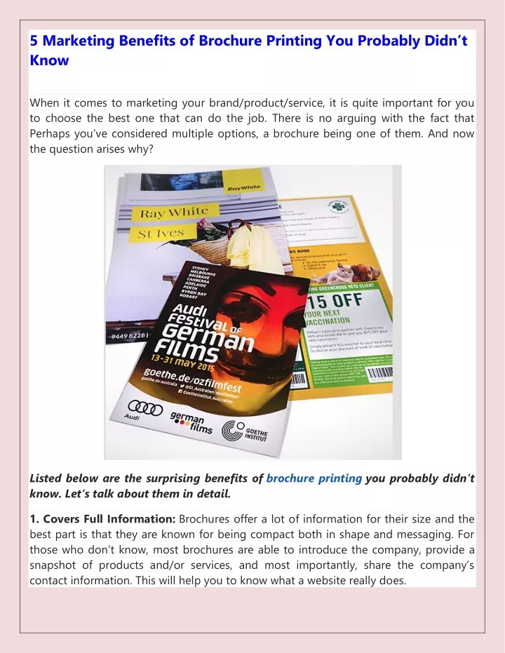 5 marketing benefits of brochure printing