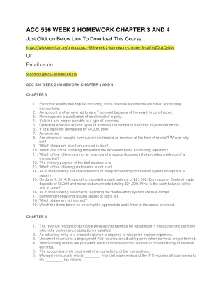 acc 556 week 2 homework chapter 3 and 4 just