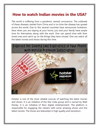 How to watch Indian movies in the USA?