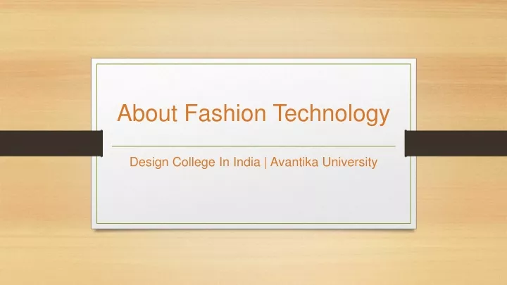 about fashion technology