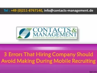 3 Errors That Hiring Company Should Avoid Making During Mobile Recruiting