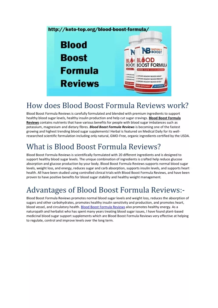how does blood boost formula reviews work