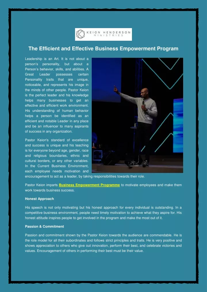 the efficient and effective business empowerment