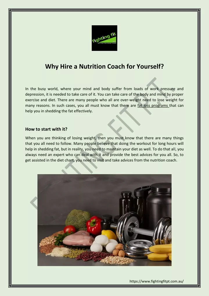 why hire a nutrition coach for yourself