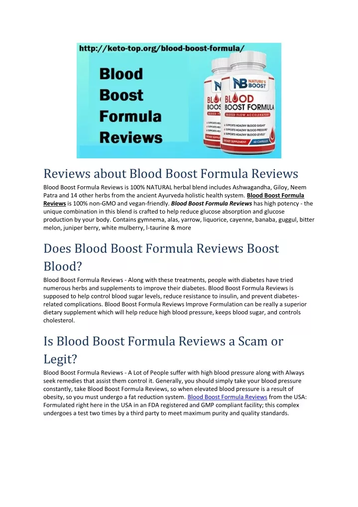 reviews about blood boost formula reviews