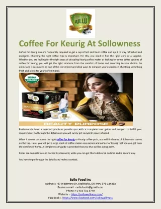 coffee for keurig at sollowness