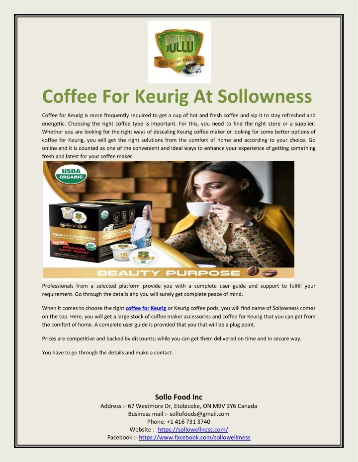 coffee for keurig at sollowness