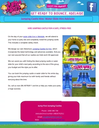 Jumping Castle Hire: Water Slide Hire Adelaide