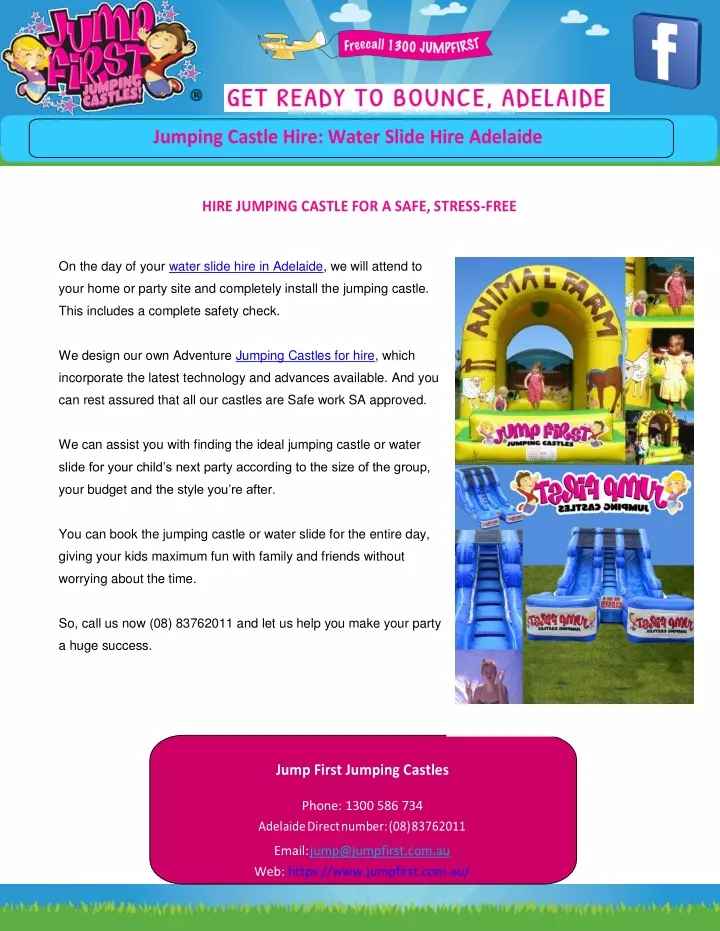 jumping castle hire water slide hire adelaide