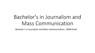 bachelor s in journalism and mass communication