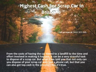 Highest Cash For Scrap Car In Brisbane