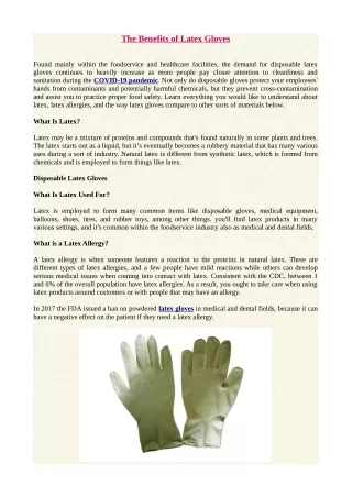 the benefits of latex gloves
