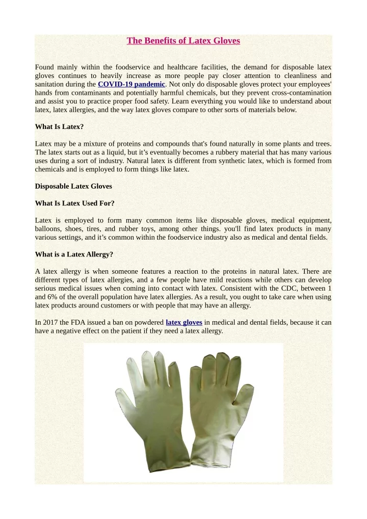 the benefits of latex gloves