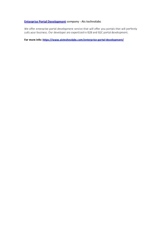 enterprise portal development company