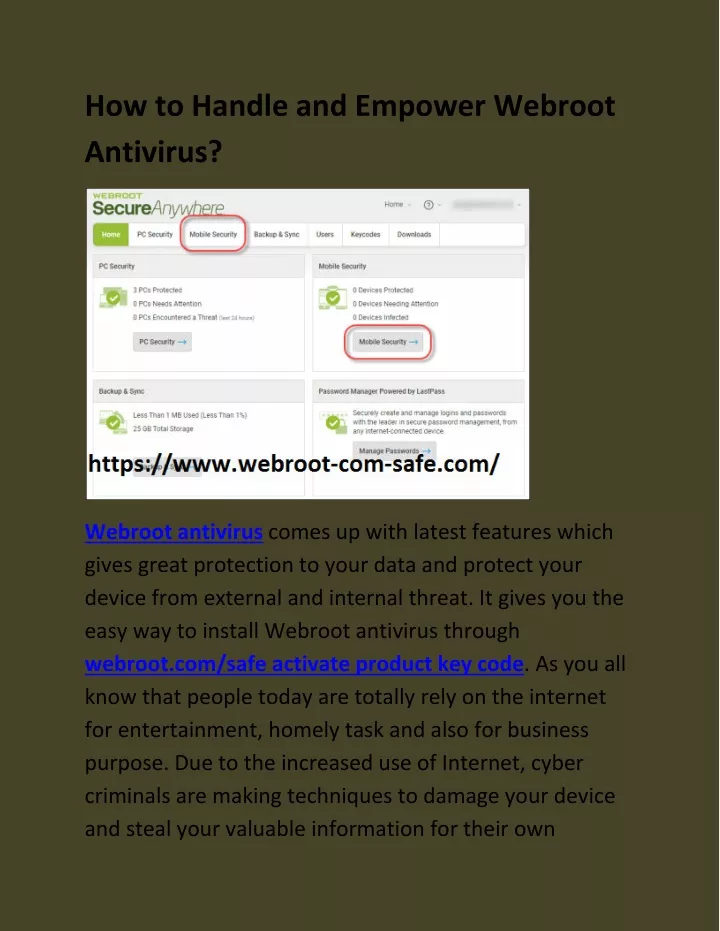 how to handle and empower webroot antivirus