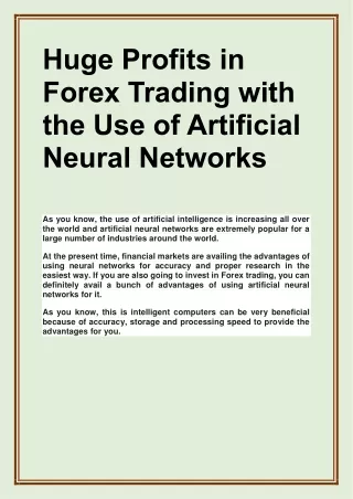 huge profits in forex trading with
