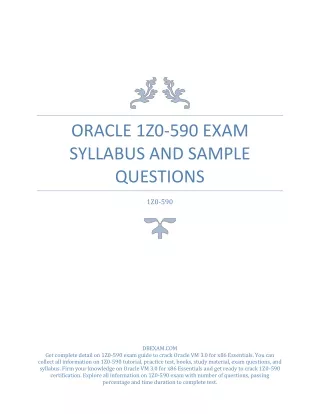[2020] Oracle 1Z0-590 Exam Syllabus and Sample Questions