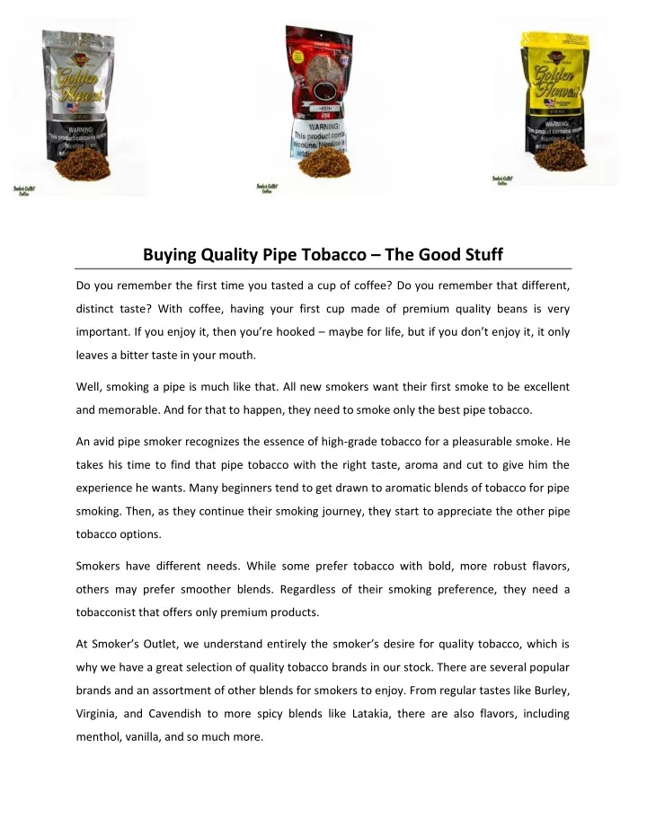 buying quality pipe tobacco the good stuff