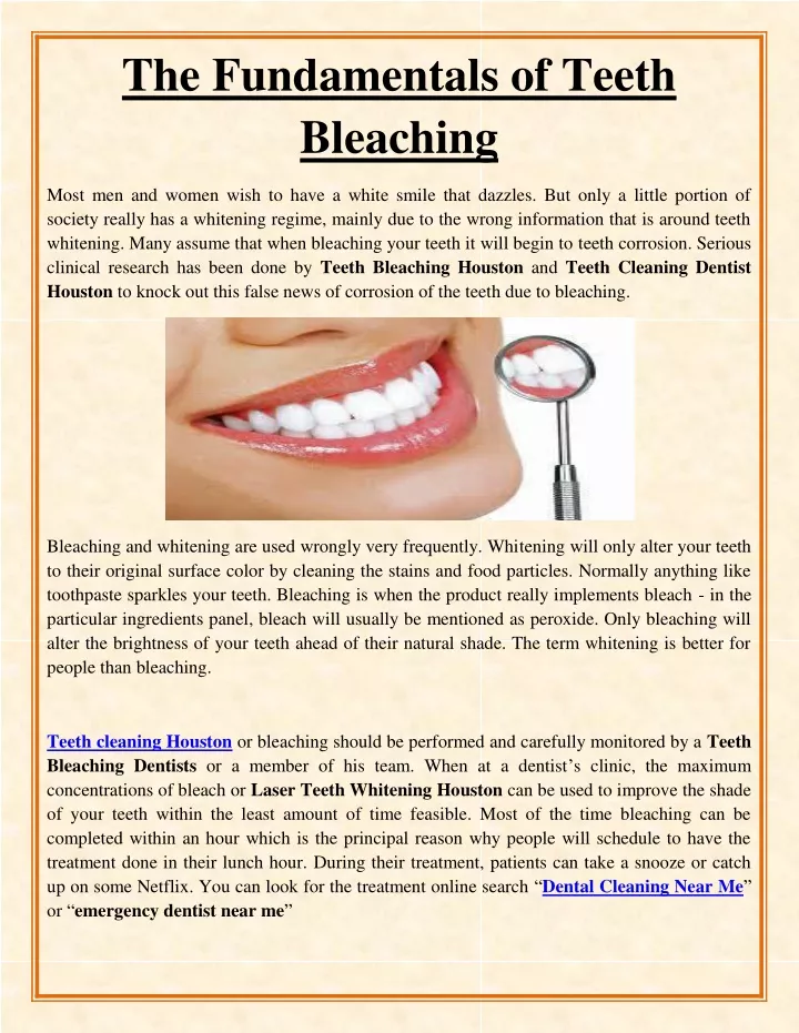 the fundamentals of teeth bleaching