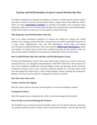 top buy and sell marketplace script to launch
