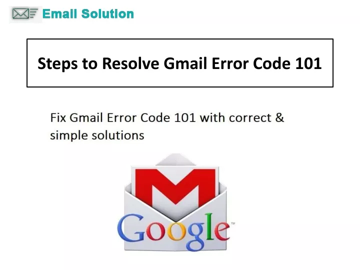 steps to resolve gmail error code 101