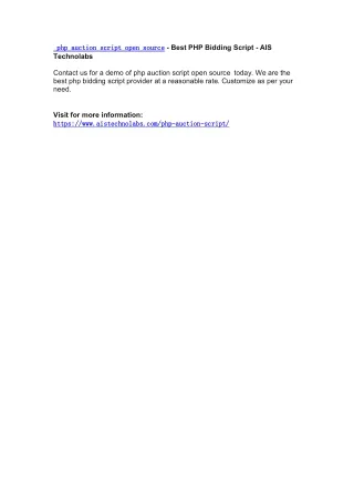open source source best php bidding script ais