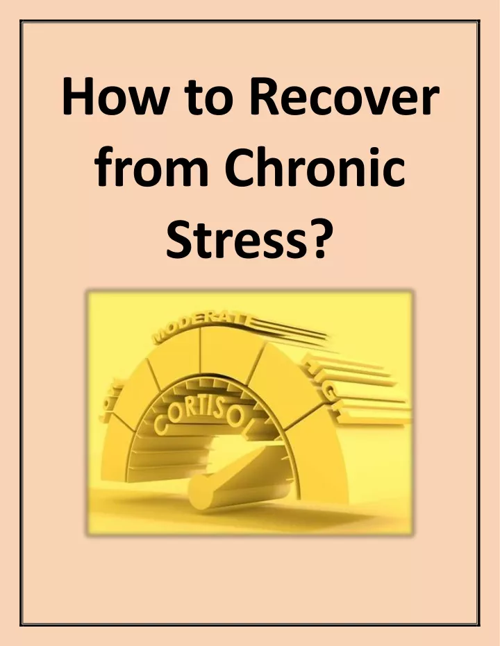 how to recover from chronic stress