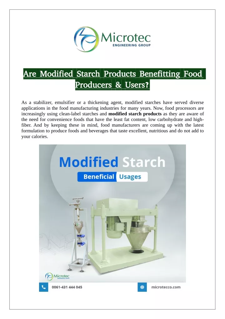 are are modified modified starch