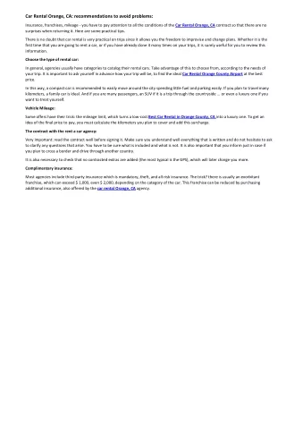 car rental orange ca recommendations to avoid
