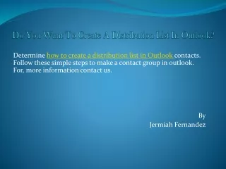 do you want to create a distribution list in outlook