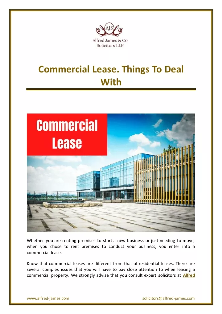 commercial lease things to deal with