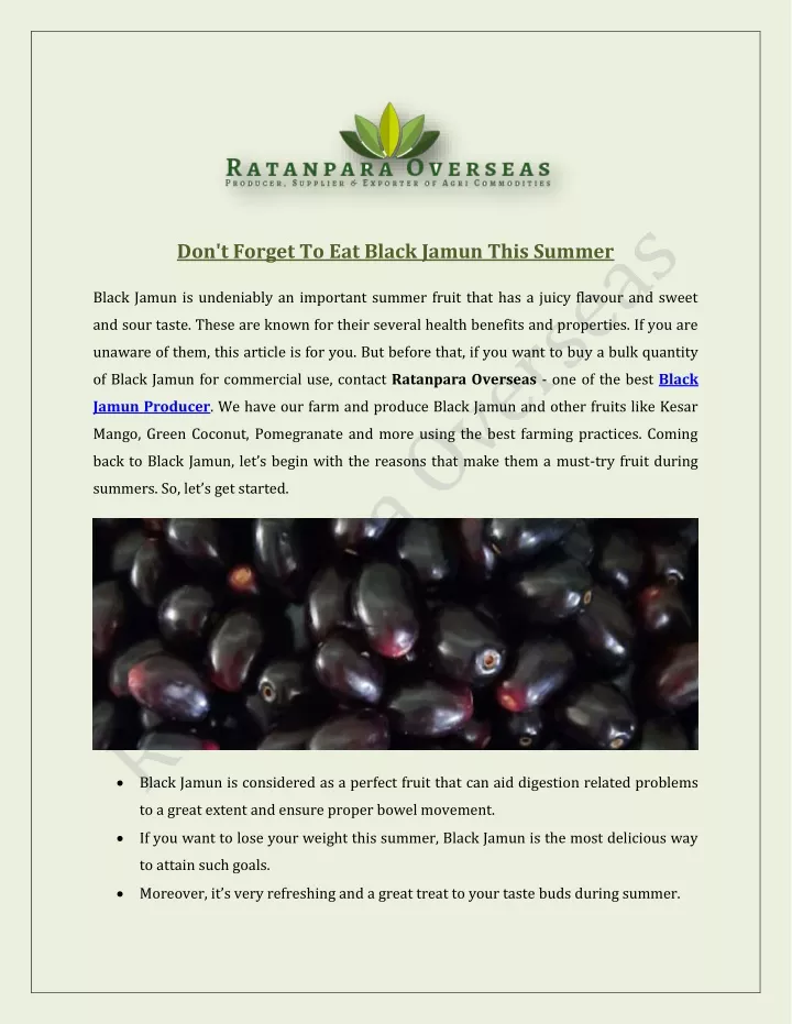 don t forget to eat black jamun this summer