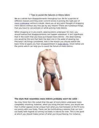7 Tips to avoid the failures in Mens bikini