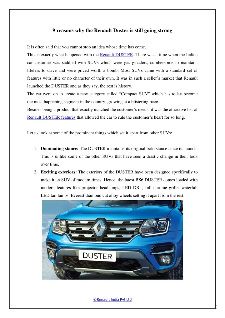 9 reasons why the renault duster is still going