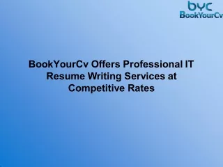 BookYourCv Offers Professional IT Resume Writing Services at Competitive Rates