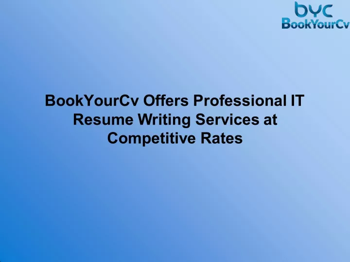 bookyourcv offers professional it resume writing