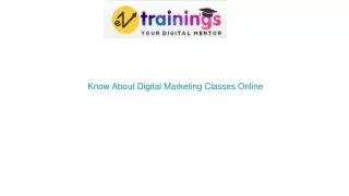 know about digital marketing classes online