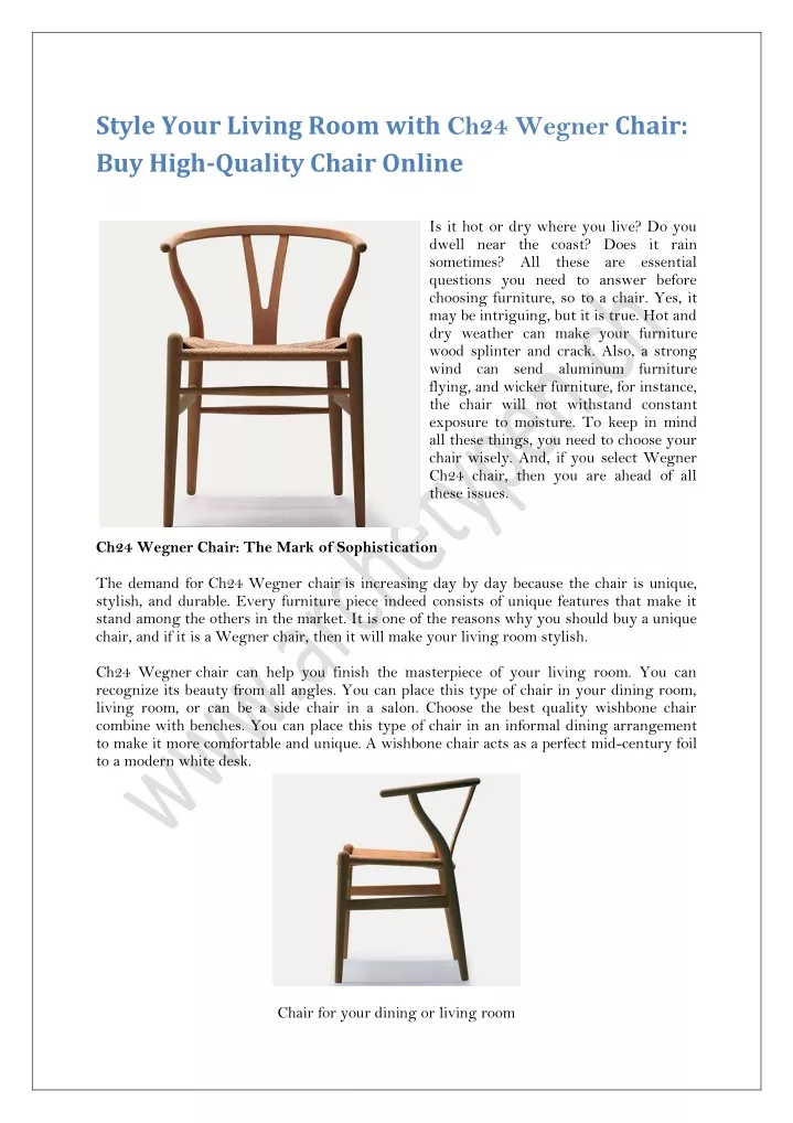 style your living room with ch24 wegner chair