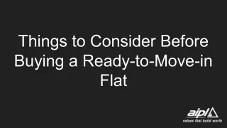 things to consider before buying a ready to move