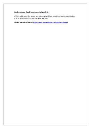 bitcoin jackpots buy bitcoin casino jackpot script