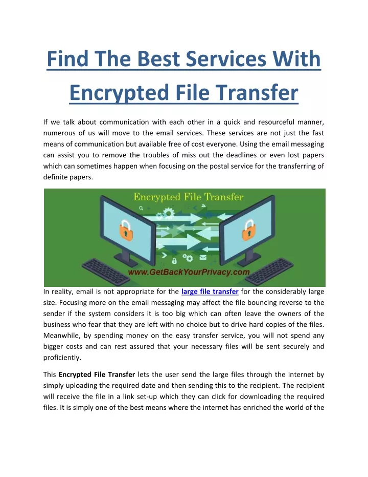 find the best services with encrypted file