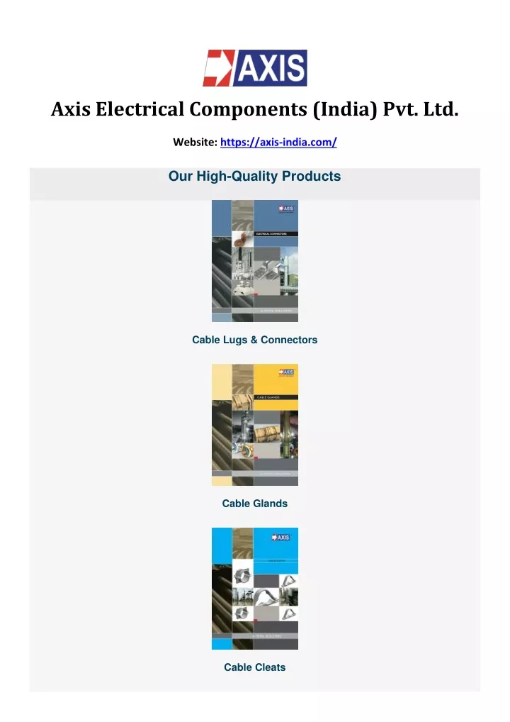 axis electrical components india pvt ltd website
