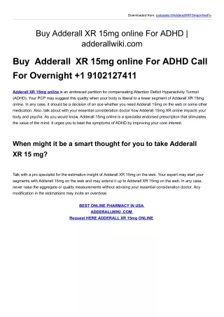 Buy  Adderall  XR 15mg online For ADHD | adderallwiki.com